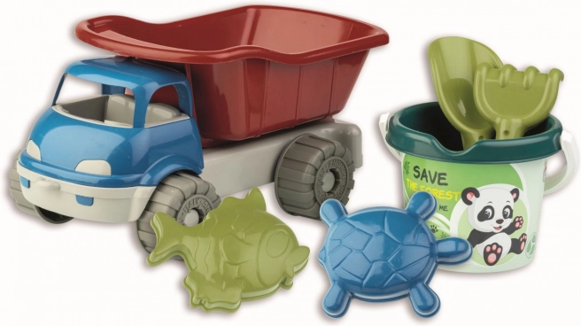 Androni smėlio rinkinys miškas su automobiliu iš perdirbto plastiko