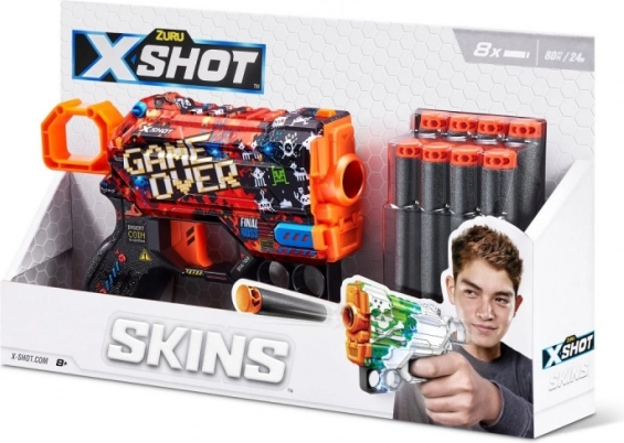 X-Shot Skins Menace – foam dart blaster, Pattern B (8 darts)