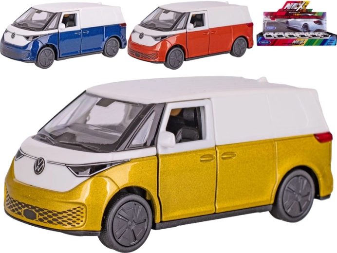 Metalinis Welly Volkswagen ID. Buzz Cargo furgono modelis su atgalinės eigos mechanizmu, 11,5 cm