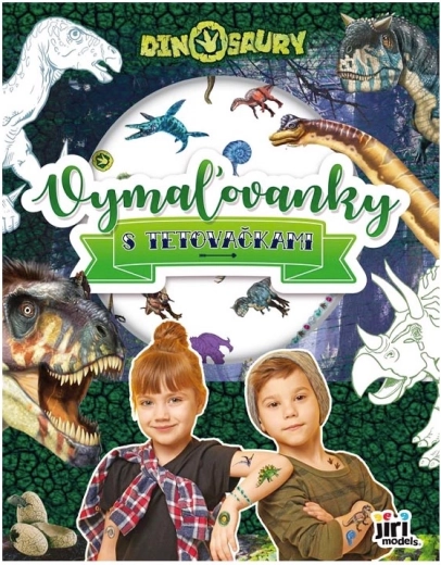 Dinozaurų spalvinimo knygelė su vaikiškomis tatuiruotėmis – 1 vnt.