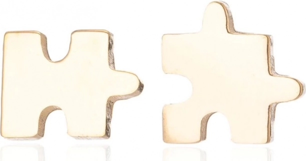 Auksu dengti plieniniai auskarai „Puzzle“