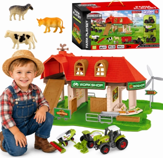 WOOPIE farm with tractors and animal figurines, 42 pieces