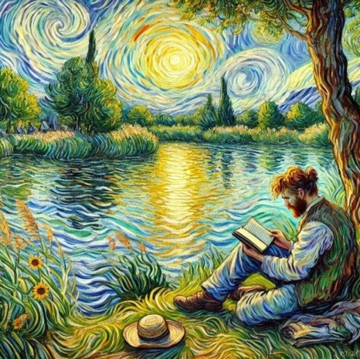 Norimpex Paint by Numbers Man with a Book by the Lake 40 × 50 cm