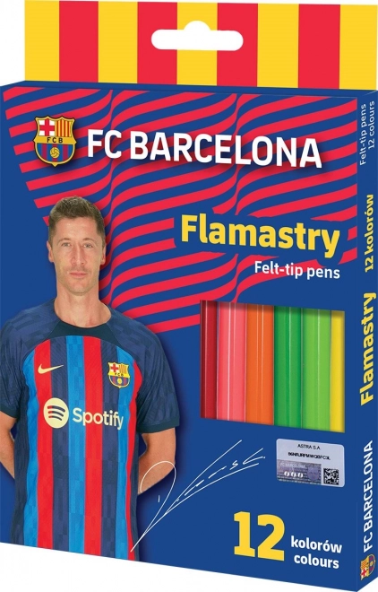 ASTRA FC Barcelona flomasteriai, 12 spalvų (mišinys)