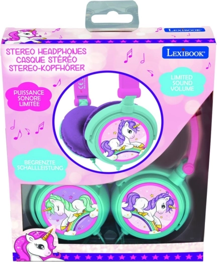 Foldable Kids Wired Headphones Unicorn