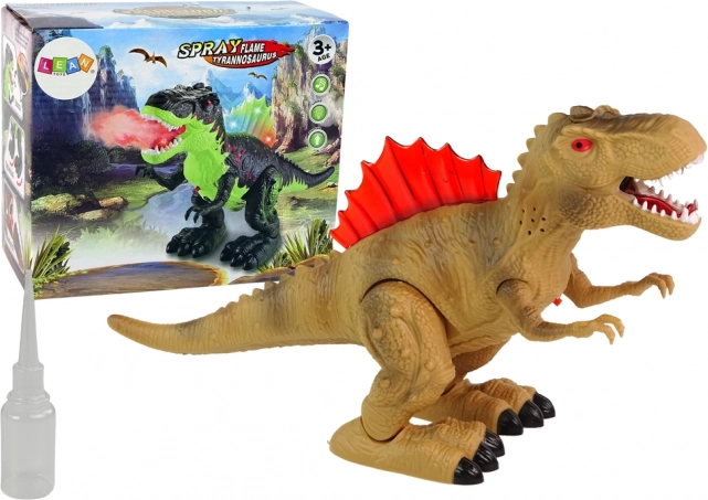 Interactive Dinosaur with Water Vapor and Light Effects