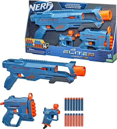 Nerf Elite 2.0 Loadout Pack – trijų blasterių rinkinys su strėlėmis