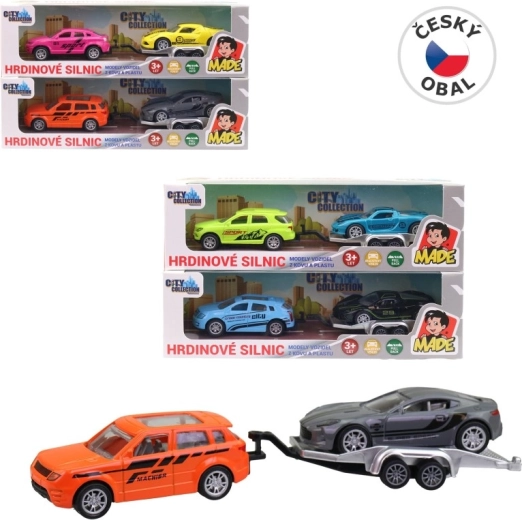Car with Trailer and Vehicle 19 cm