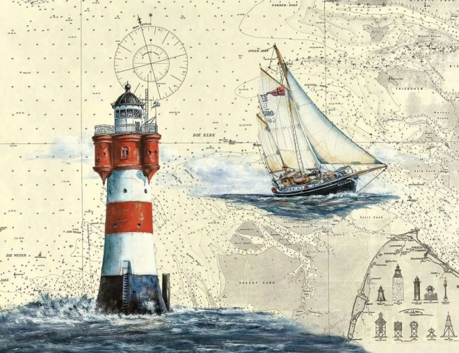 Puzzle 2000 pieces – sailboats and lighthouse RAVENSBURGER