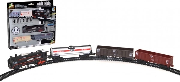 Baterijomis veikiantis traukinio rinkinys su bėgiais, 67 cm