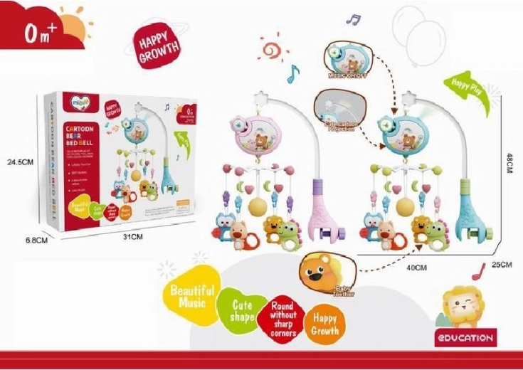 Muzikinis karuselė su grojančiu mechanizmu lovytei