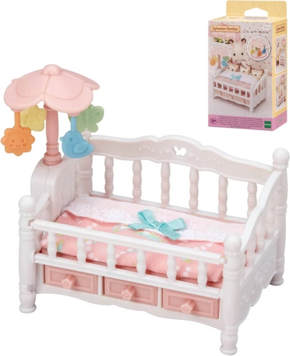 Doll Cradle with Mobile and Accessories