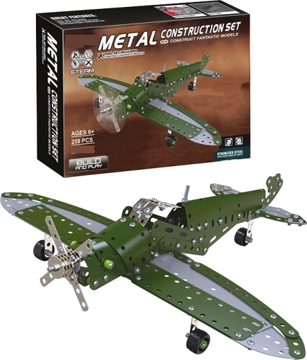 Metal Construction Set: Military Aircraft, 258 Pieces