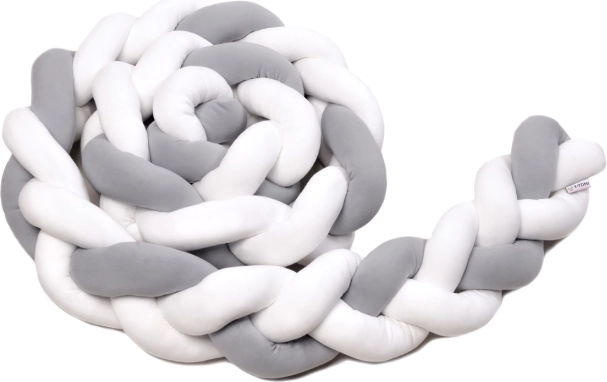 Nertas lovytės apsauginis volelis 180 cm white + grey