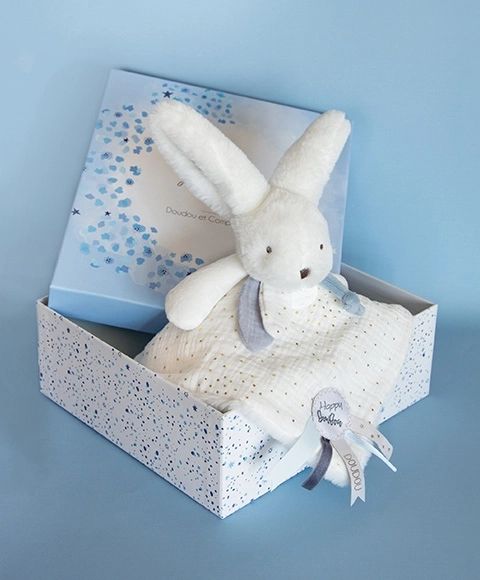Doudou gift set blue - bunny with blanket