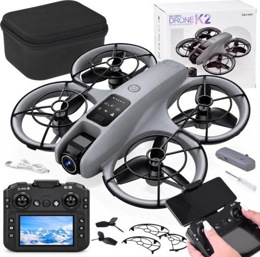 Nuotolinio valdymo dronas su kamera ir LCD pultu
