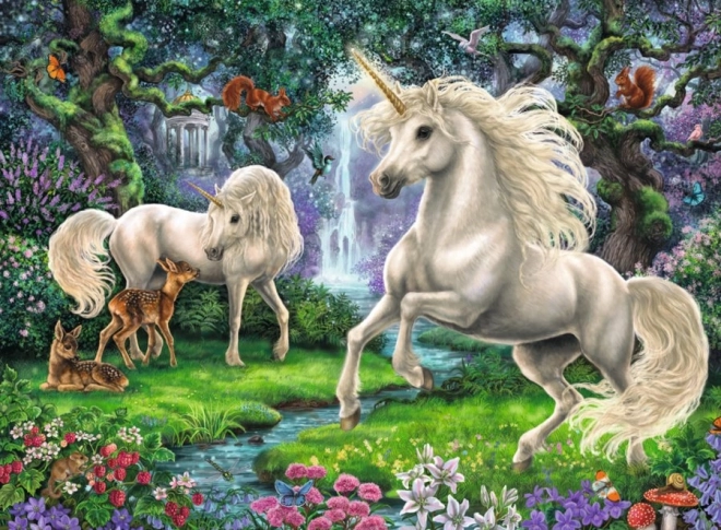 Ravensburger vaikiška dėlionė Paslaptingi vienaragiai, 200 dalių