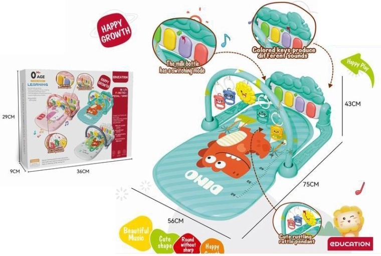 Dino kilimėlis su pianinuku vaikams