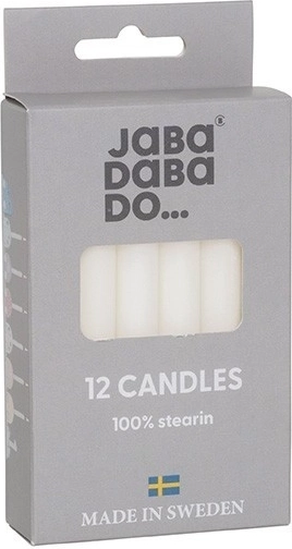 Jabadabado gimtadienio žvakutės į žvakidę, baltos (12 vnt.)