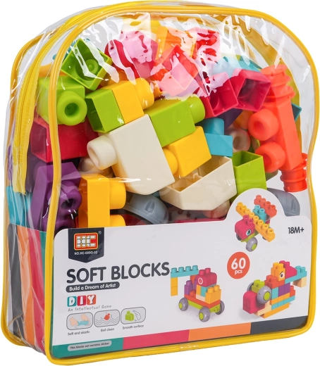 Set of Soft Building Blocks 60 pcs with Backpack