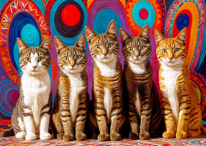 Five Cats Puzzle 1000 Pieces