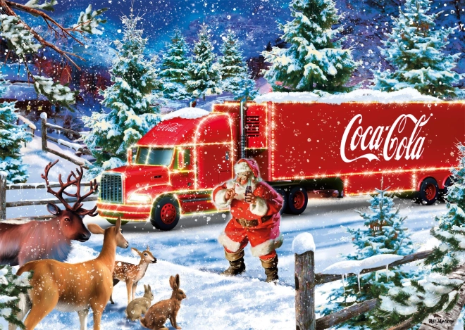 Dėlionė „Coca‑Cola“ Kalėdinis sunkvežimis, 1000 dalių