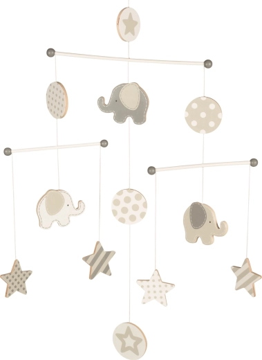 Hanging crib mobile elephants and stars - 1 piece