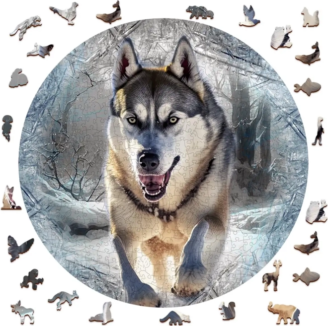 Wooden Puzzle Running Wolf 505 Pieces by Wooden City