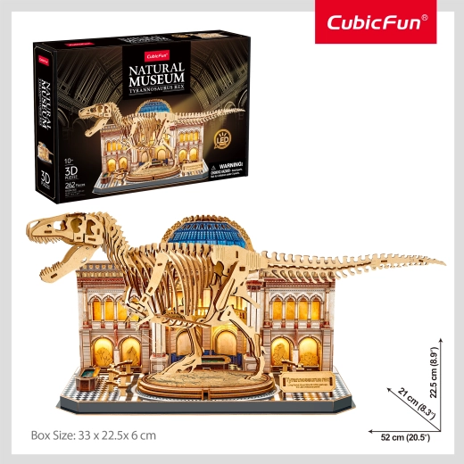 CubicFun 3D Puzzle Natural Museum Tyrannosaurus Rex with LED Lighting