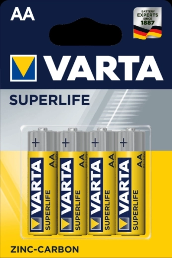 Varta Superlife AA cinko-anglies baterijos 1,5 V, lizdinė pakuotė, 4 vnt.