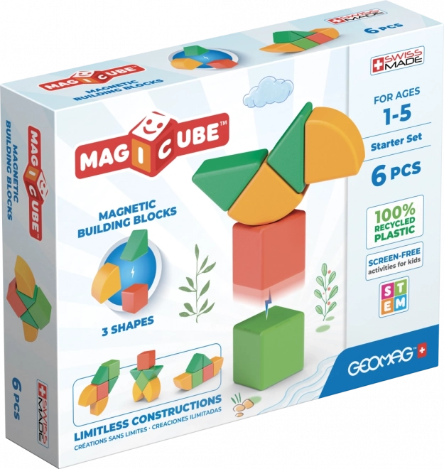 Geomag Magicube Shapes – magnetinis konstruktorius patiems mažiausiems, 6 dalių