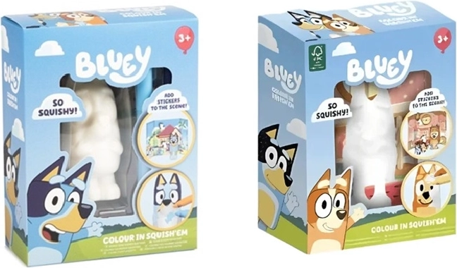 Bluey minkšta spaudoma (squishy) figūrėlė spalvinimui