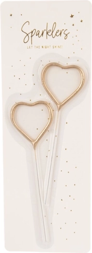 Auksinės širdies formos prskavkės 16,5 cm (2 vnt.)
