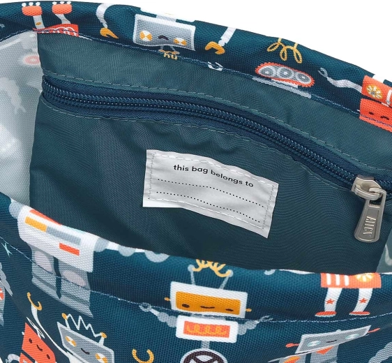 A Little Lovely Company kids’ sports drawstring bag – robots