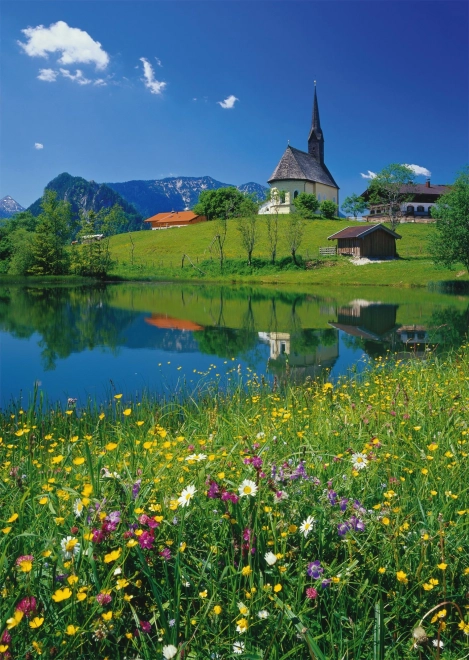 Puzzle Inzell with the Church of Saint Nicholas 1000 pieces