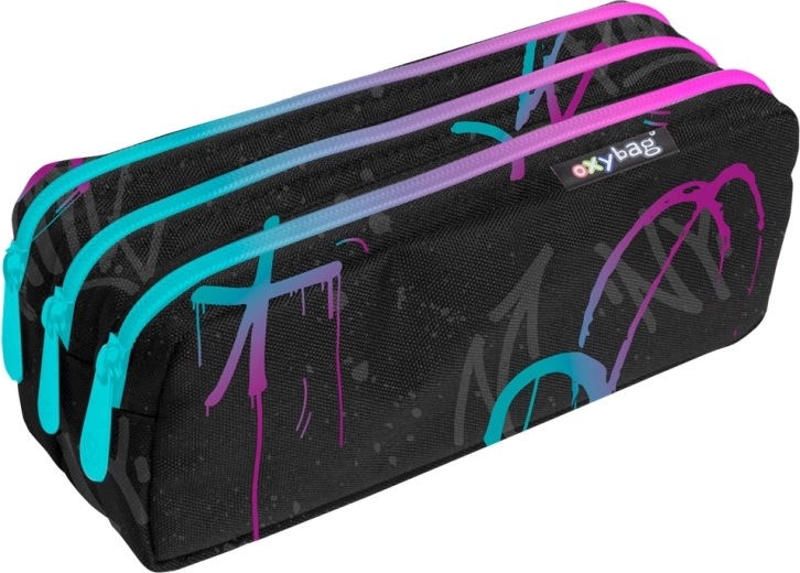 Penalas-etui su trimis užtrauktukais „Graffiti girl“
