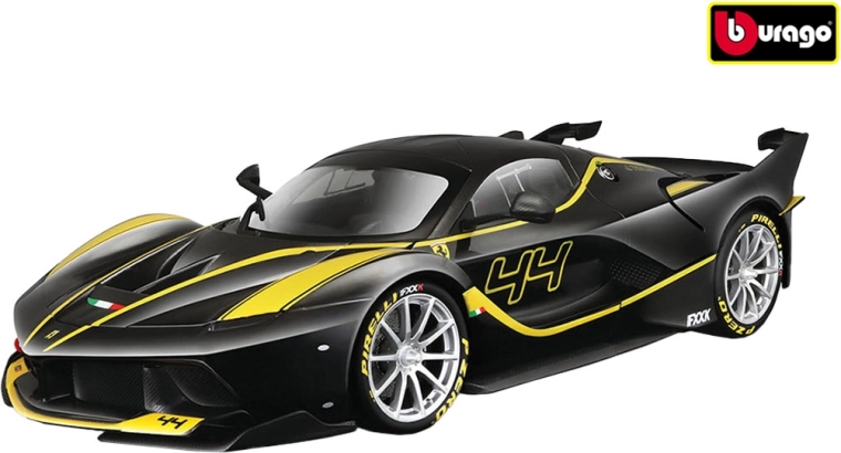 Bburago Ferrari FXX K 1:18 juodas modelis RACE+PLAY