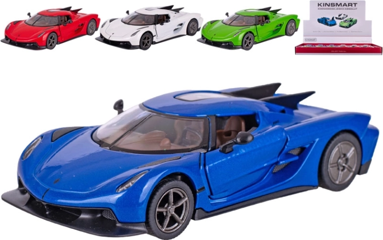 Kinsmart Koenigsegg Jesko Absolut metalinis automobilio modelis su atgaline trauka (pull-back)