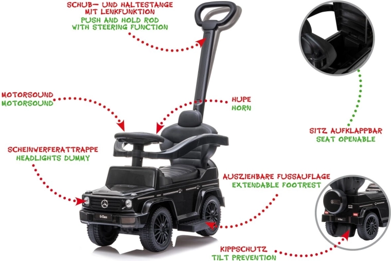 Mercedes-Benz G 350 d 3-in-1 Children's Ride-On Car in Black