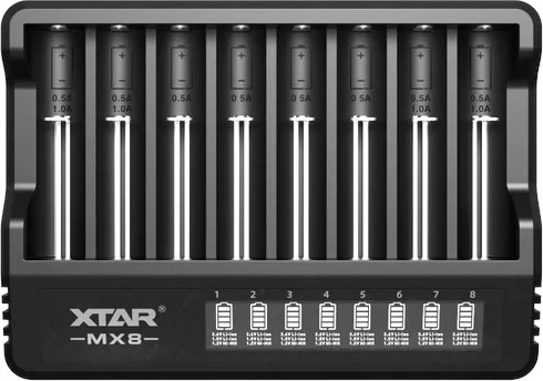 XTAR mx8 Li-ion and Ni-MH battery charger