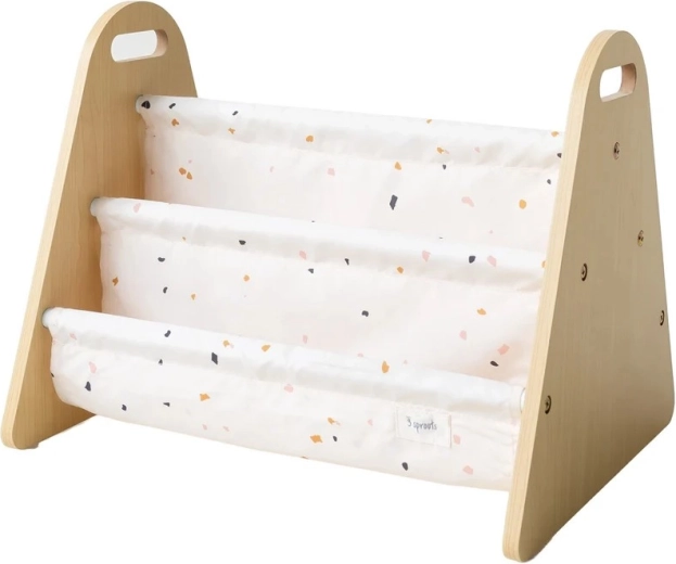 3 Sprouts dvipusis knygų stovas terrazzo cream