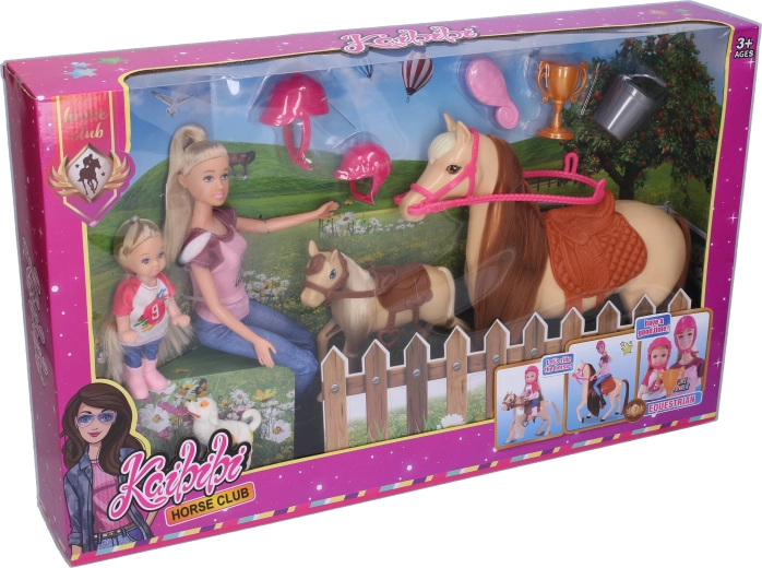 Doll with Horses and Accessories