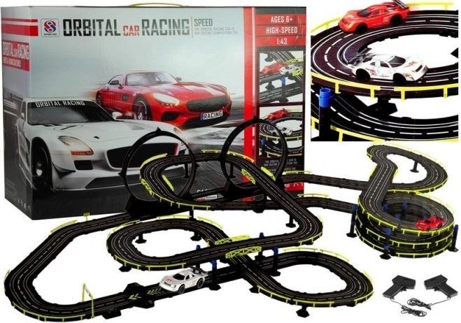 Slot Car Racing Track with Cars and Controllers