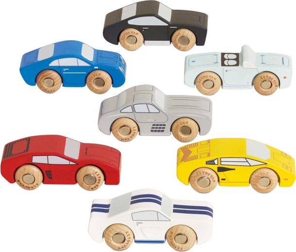 Mediniai sportiniai automobiliai Le Toy Van – 7 vnt. rinkinys