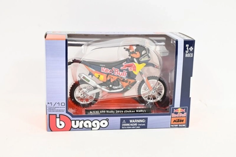 Bburago 1:18 Red Bull KTM 450 Rally Dakar 2019 (starto numeris 1) – motociklo modelis