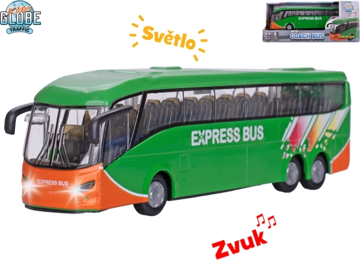 Kids Globe Traffic miesto autobusas su atatrankine eiga ir šviesos bei garso efektais