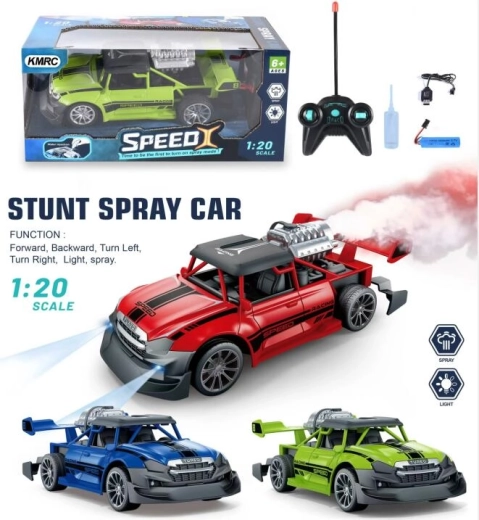 Nuotoliniu būdu valdomas automobilis su dūmų efektu ir šviesa