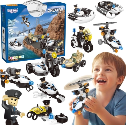 Woopie Construction Set Police Vehicles 8-in-1 STEAM