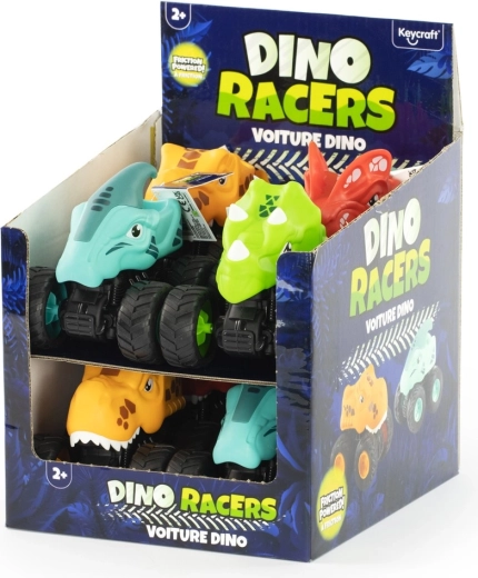Dinosaur racing car with pull-back drive