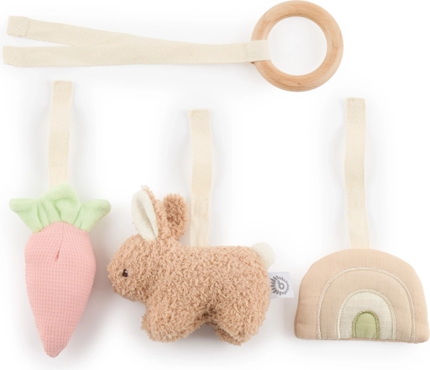 Bieco wooden ring with detachable toys, Fine bunny